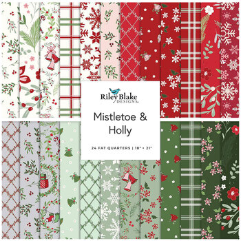 Mistletoe & Holly  24 FQ Set by Beverly McCullough for Riley Blake Designs, Image