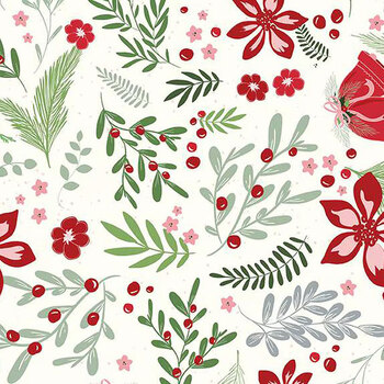 Mistletoe & Holly C16400-CLOUD by Beverly McCullough for Riley Blake Designs, Image