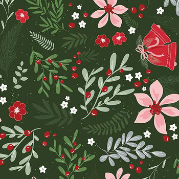 Mistletoe & Holly C16400-FOREST by Beverly McCullough for Riley Blake Designs, Image