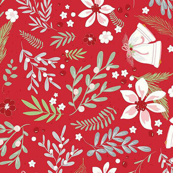 Mistletoe & Holly C16400-RED by Beverly McCullough for Riley Blake Designs, Image