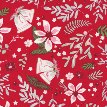 Mistletoe & Holly C16400-RED by Beverly McCullough for Riley Blake Designs, Image