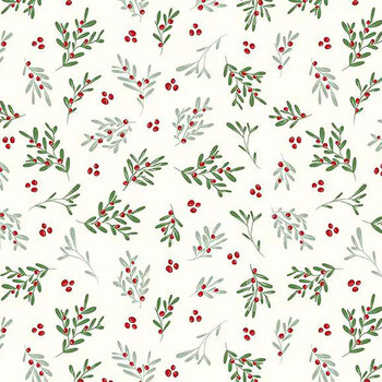 Mistletoe & Holly C16403-CLOUD by Beverly McCullough for Riley Blake Designs, Image