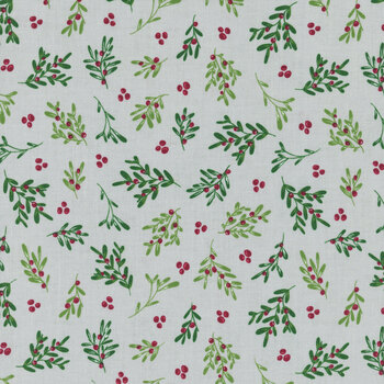 Mistletoe & Holly C16403-SILVER by Beverly McCullough for Riley Blake Designs, Image