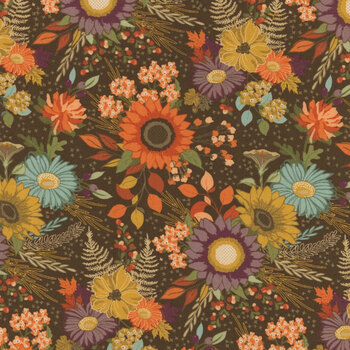 The Awe of Autumn C16190-BROWN by Sandy Gervais for Riley Blake Designs, Image