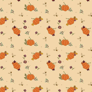 The Awe of Autumn C16192-LATTE by Sandy Gervais for Riley Blake Designs, Image