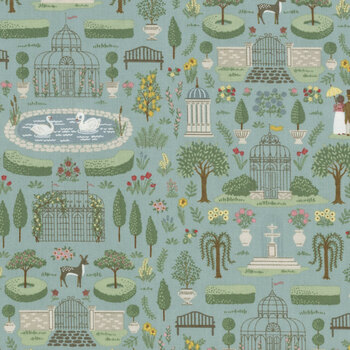 Emma C16531-BLUE by Jane Austen's House for Riley Blake Designs, Image