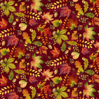 Autumn Fields 8369-89 Burgundy by Art Loft for Studio E Fabrics, Image