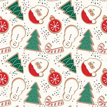 Christmas Flannel F16520-CREAM by My Mind's Eye for Riley Blake Designs, Image