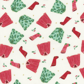 Christmas Flannel F16521-CREAM by My Mind's Eye for Riley Blake Designs, Image