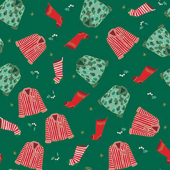 Christmas Flannel F16521-GREEN by My Mind's Eye for Riley Blake Designs, Image