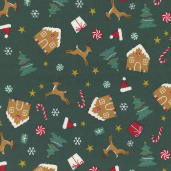 Christmas Flannel F16523-FOREST by My Mind's Eye for Riley Blake Designs, Image