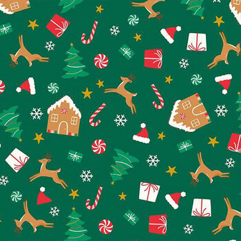 Christmas Flannel F16523-GREEN by My Mind's Eye for Riley Blake Designs, Image