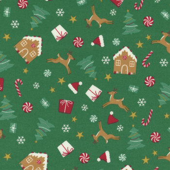Christmas Flannel F16523-GREEN by My Mind's Eye for Riley Blake Designs, Image
