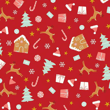 Christmas Flannel F16523-RED by My Mind's Eye for Riley Blake Designs, Image