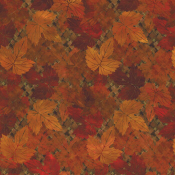 Falling Leaves 4FLS-1 Rust Mini Maple by Jason Yenter for In The Beginning Fabrics, Image