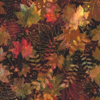 Falling Leaves 2FLS-1 Multi Collage by Jason Yenter for In The Beginning Fabrics, Image