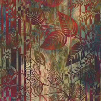 Falling Leaves 3-FLS-1 Multi Leaf Stripe by Jason Yenter for In The Beginning Fabrics, Image