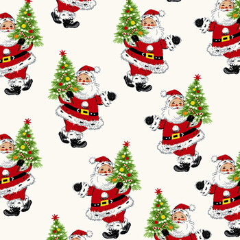 Santa's Coming to Town 1972-86 Multi by Stacy West for Henry Glass Fabrics, Image