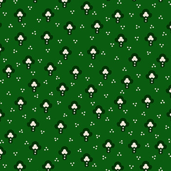 Santa's Coming to Town 1979-66 Green by Stacy West for Henry Glass Fabrics, Image