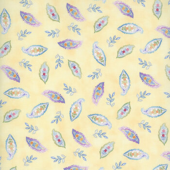 Daydreams 8DD-1 Yellow Small Leaves by Jason Yenter for In The Beginning Fabrics, Image