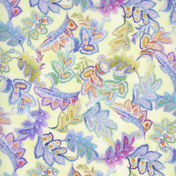 Daydreams 4DD-1 Multi Large Leaves by Jason Yenter for In The Beginning Fabrics, Image