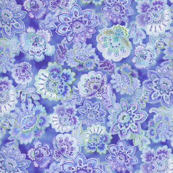 Daydreams 3DD-2 Blue Small Floral by Jason Yenter for In The Beginning Fabrics, Image