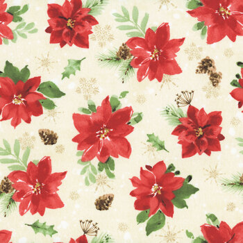 Cardinal Celebration 37756-237 Cream by Katrina Pete for Wilmington Prints, Image