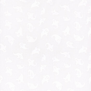 Essentials Spooky Spectacle 39178-100 White on White by Wilmington Prints, Image