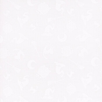 Essentials Spooky Spectacle 39183-100 White on White by Wilmington Prints, Image