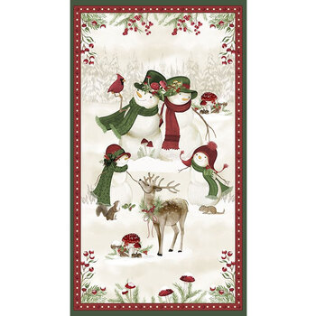 Woodland Snowmen 27732-273 Large Panel Multi by Danielle Leone for Wilmington Prints, Image