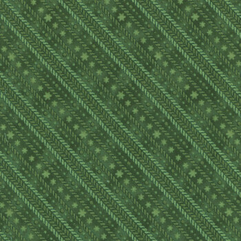 Woodland Snowmen 27741-711 Ticking Stripe Green by Danielle Leone for Wilmington Prints, Image