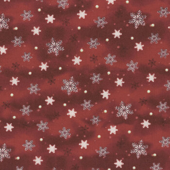 Woodland Snowmen 27740-313 Snowflakes Red by Danielle Leone for Wilmington Prints, Image