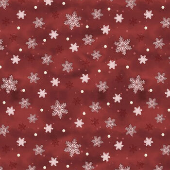 Woodland Snowmen 27740-313 Snowflakes Red by Danielle Leone for Wilmington Prints, Image