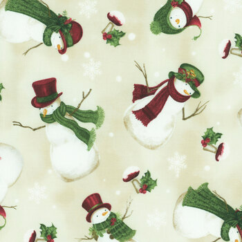 Woodland Snowmen 27736-237 Tossed Snowmen Cream by Danielle Leone for Wilmington Prints, Image