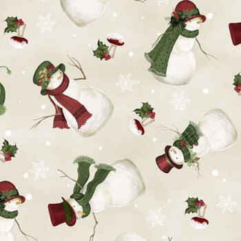 Woodland Snowmen 27736-237 Tossed Snowmen Cream by Danielle Leone for Wilmington Prints, Image