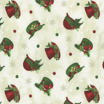 Woodland Snowmen 27738-273 Hat Toss Cream by Danielle Leone for Wilmington Prints, Image