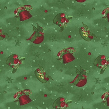 Woodland Snowmen 27738-773 Hat Toss Green by Danielle Leone for Wilmington Prints, Image