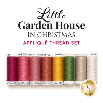 Little Garden House in Christmas - Tilda - 8pc Appliqué Thread Set, Image