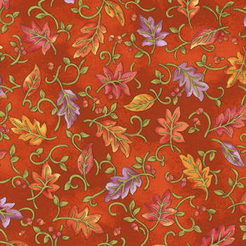 Autumn Breeze 17150-23 Pumpkin by Nancy Halvorsen for Benartex, Image