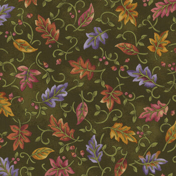 Autumn Breeze 17150-40 Green by Nancy Halvorsen for Benartex, Image