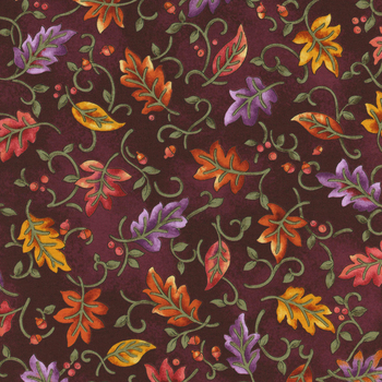 Autumn Breeze 17150-67 Plum by Nancy Halvorsen for Benartex, Image