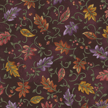 Autumn Breeze 17150-67 Plum by Nancy Halvorsen for Benartex, Image