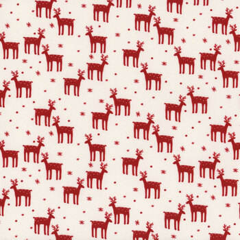 Nordic Noel 4497-134 Reindeer Cream by Stof Fabrics, Image