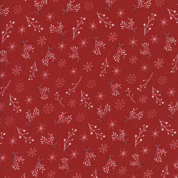 Nordic Noel 4497-135 Mistletoe Red by Stof Fabrics, Image