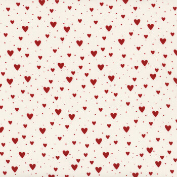 Nordic Noel 4497-139 Heart Cream by Stof Fabrics, Image