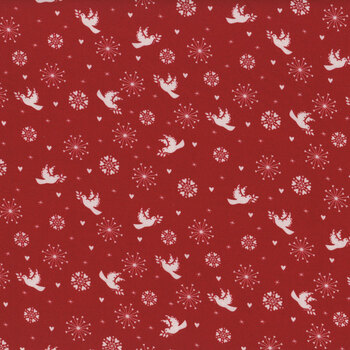 Nordic Noel 4497-141 Dove Red by Stof Fabrics, Image