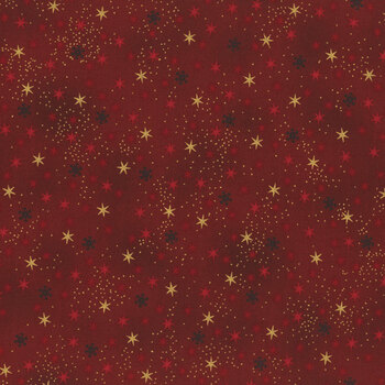 Stof Christmas 2025 - Christmas Stars 4592-005 Red/Gold Star by Stof Fabrics, Image