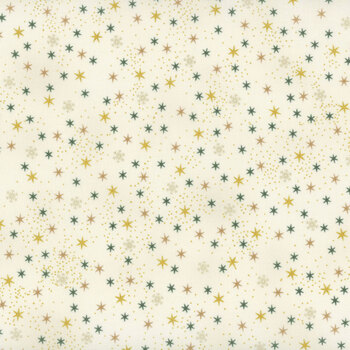 Stof Christmas 2025 - Christmas Stars 4592-015 Cream/Gold Star by Stof Fabrics, Image