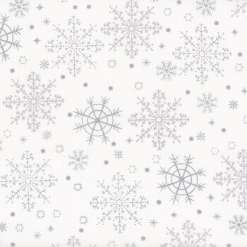 Stof Christmas 2025 - We Love Christmas 4592-105 White/Silver Big Snowflakes by Stof Fabrics, Image