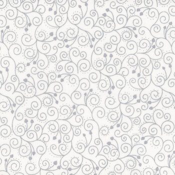 Stof Christmas 2025 - We Love Christmas 4592-106 White/Silver Ornaments with Hearts by Stof Fabrics, Image